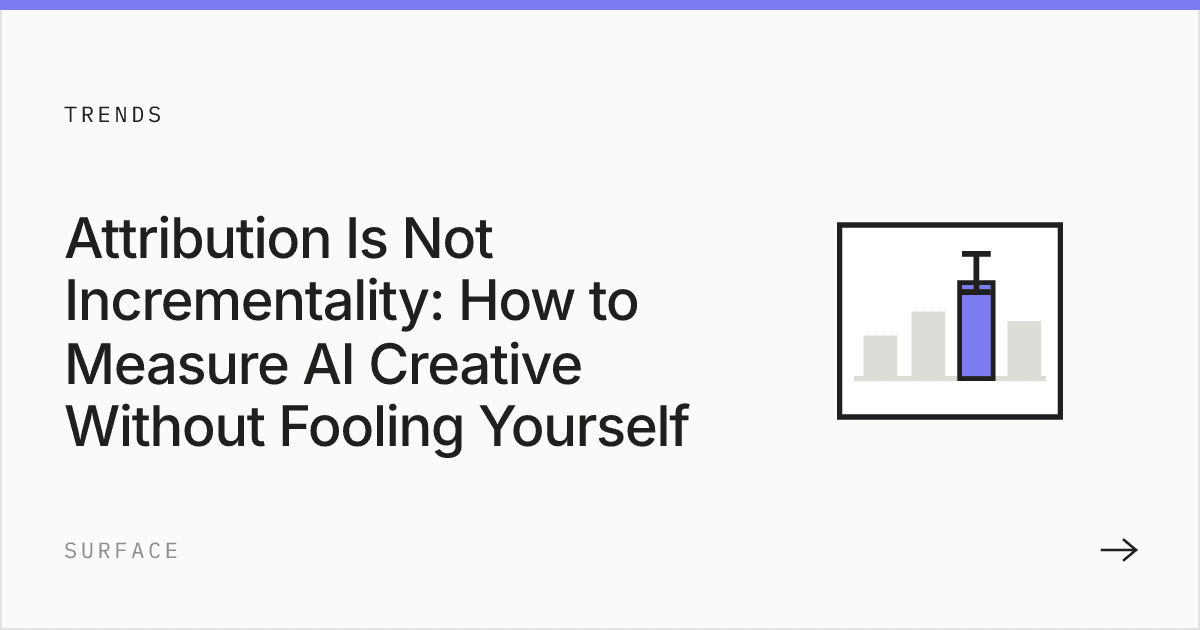 Attribution Is Not Incrementality: How to Measure AI Creative Without Fooling Yourself